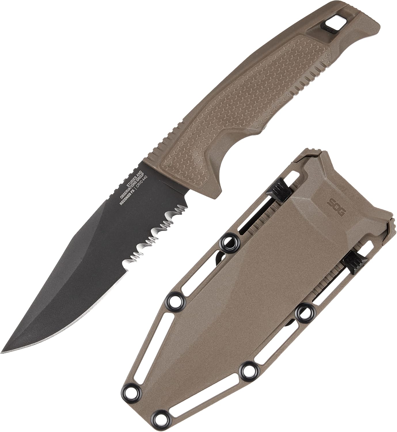SOG Recondo FX Partially Serrated Fixed-Blade Tactical Duty Knife