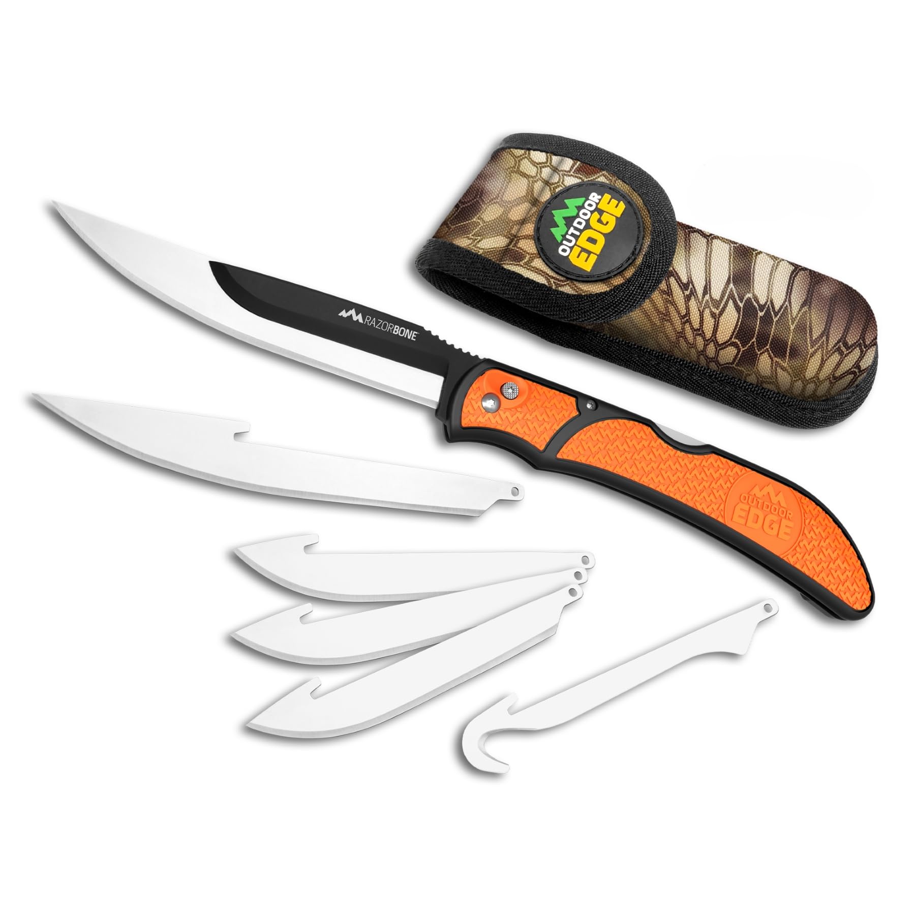 OUTDOOR EDGE RazorBone Replaceable Blade Folding Hunting Knife Kit, 6-Blade Combo