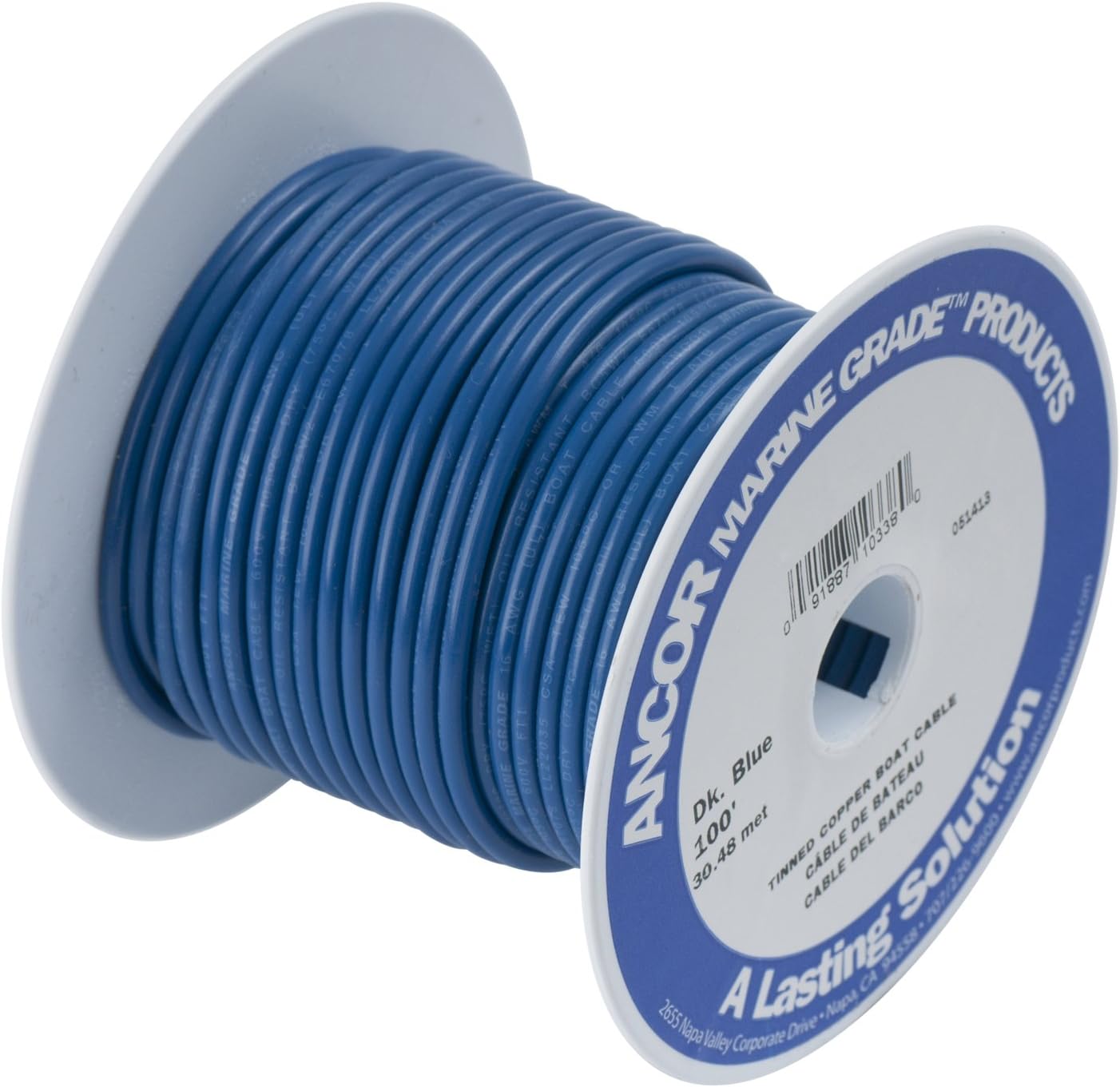 Ancor 102110 Tinned Copper Wire, 16 AWG (1mm2), Dark Blue - 100ft