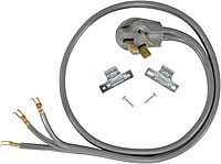 Certified Appliance Accessories 40-Amp Appliance Power Cord, 3 Prong Range Cord, 3 Wires with Open-End Connectors, 5 Feet