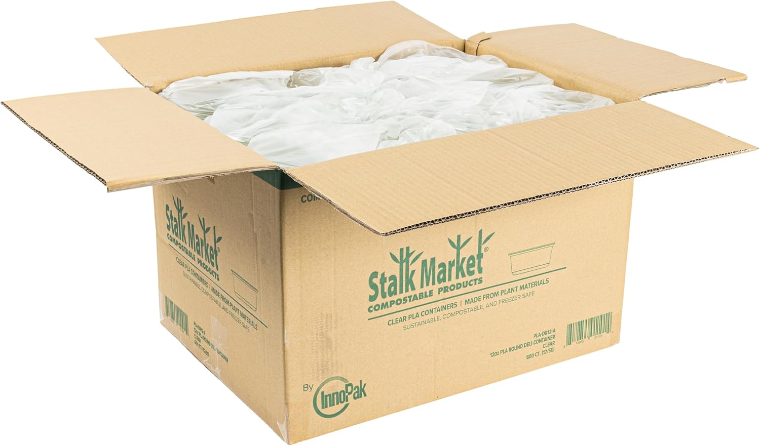 STALKMARKET Jaya 100% Compostable Clear PLA Round Deli Containers & Lids