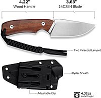 CIVIVI Gander Fixed Blade Knife with Kydex Sheath, 3.63" 14C28N Blade