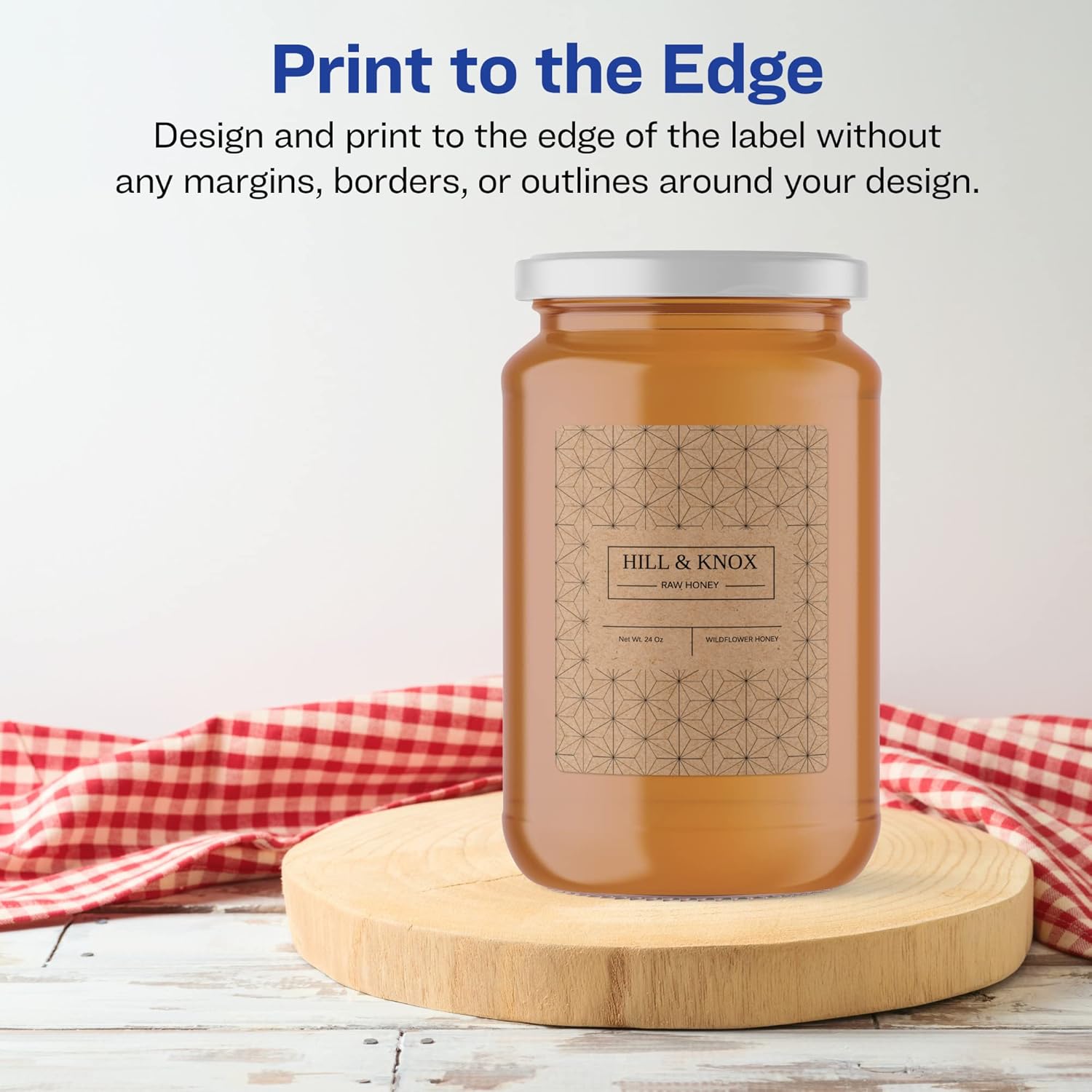 Avery Kraft Brown Rectangle Labels, Sure Feed Technology, 4" x 3-1/3", Print-to-the-Edge, Laser/Inkjet Printable