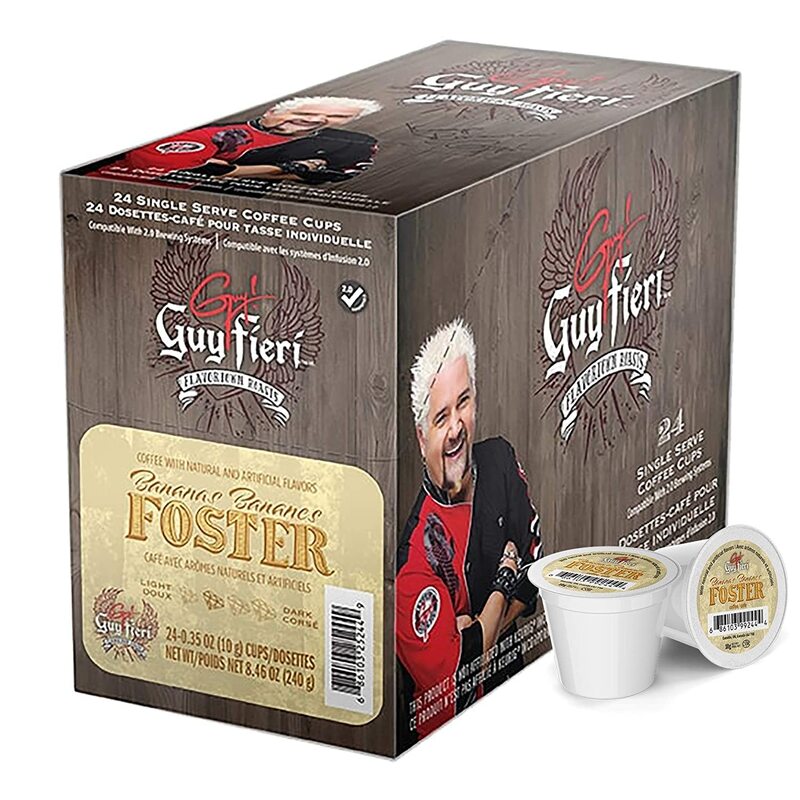 Guy Fieri Flavortown Coffee Pods, Bananas Foster Flavored Coffee, Medium Roast Coffee for Keurig K Cups Machines, Single Serve Coffee Pods, 24 Count… Bananas Foster 24 Count (Pack of 1)