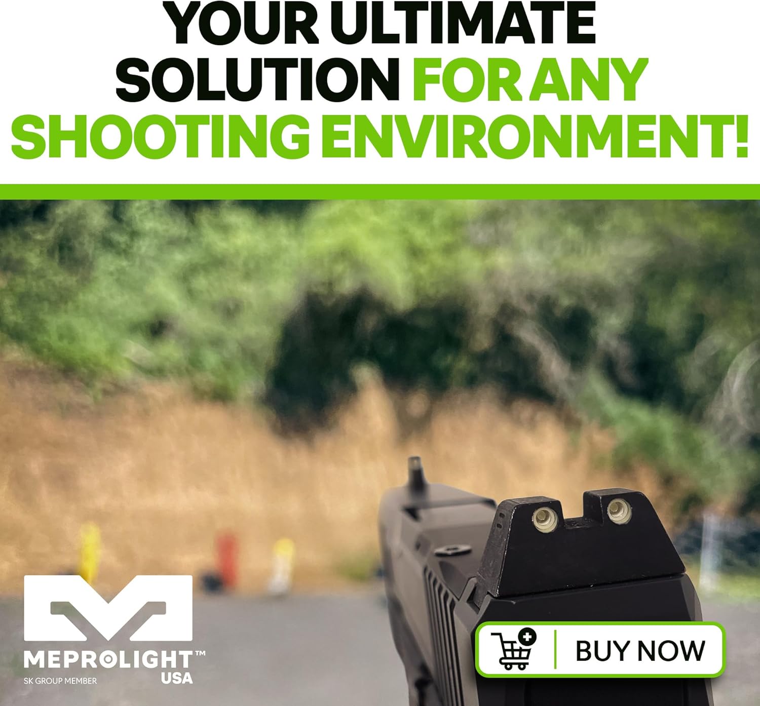 Meprolight Tru-Dot Tritium Suppressor Height Pistol Night Sights, Tritium Green Dot Front Sight