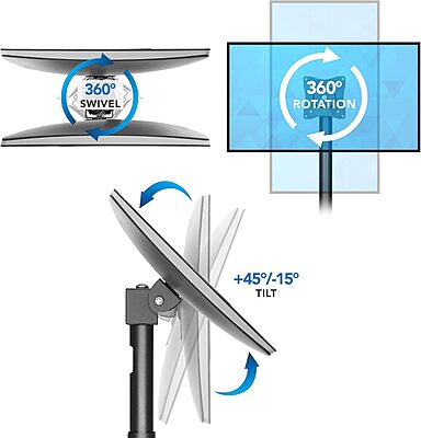 Mount-It! Point-of-Sale Register Stand for Checkout Stations and Screens with VESA Patterns | Height Adjustable Pole with Bolt-Down Base, VESA 75, 100 Compatible 20-32.3 Inches