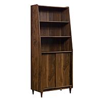 Sauder Harvey Park 71inH 5-Shelf Bookcase With Doors, Grand Walnut