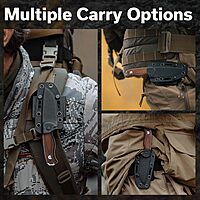 CIVIVI Timberbark Fixed Blade Knife with Kydex Sheath & Clip, 3.2" 14C28N Blade Wood Handle with Lanyard