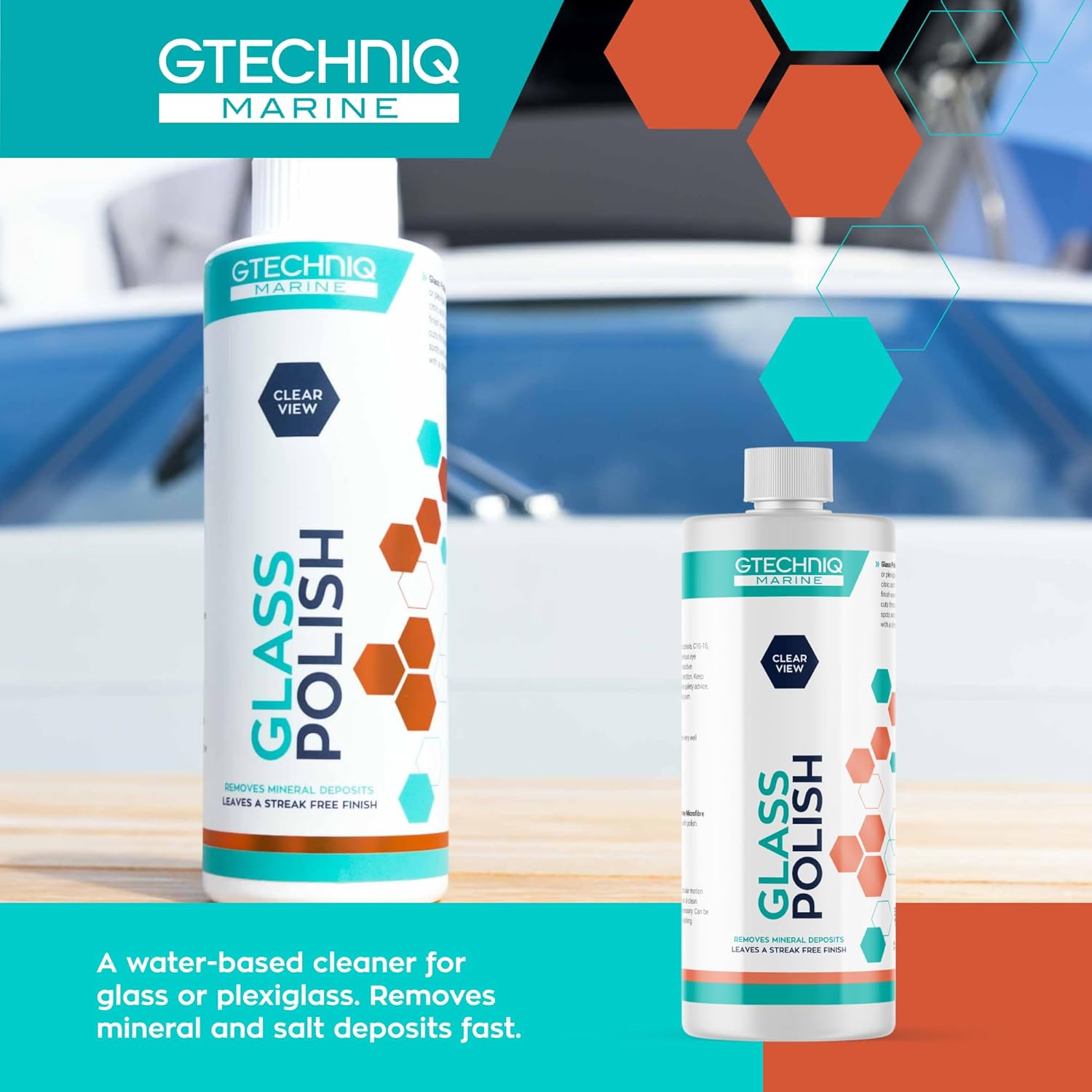 Gtechniq Marine Glass Polish – Water Based Cleaner for Scratch Free Finish on Glass and Perspex