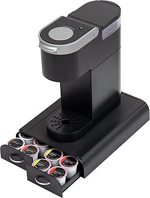 Mind Reader Single Serve Pod Organizer, 2 Drawers, 24 Pod Capacity, Keurig Mini Compatible, 9.5"L x 12.25"W x 2.5"H, Black