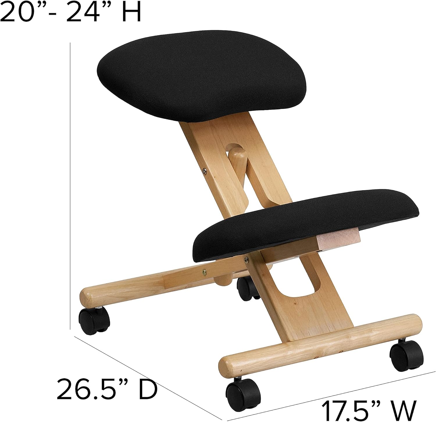 Flash Furniture Posey Mobile Wooden Ergonomic Kneeling Office Chair
