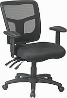 Office Star ProGrid Breathable Mesh Back Manager's Office Chair with Built-in Lumbar Support and 2-Way Adjustable Padded