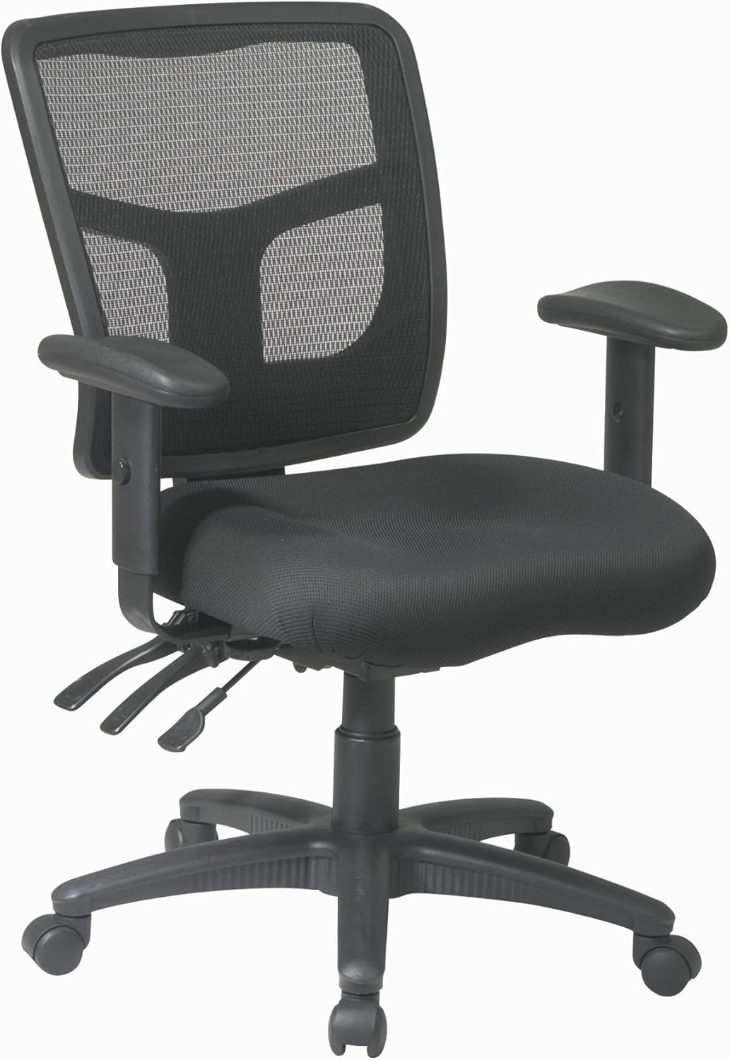 Office Star ProGrid Breathable Mesh Back Manager's Office Chair with Built-in Lumbar Support and 2-Way Adjustable Padded