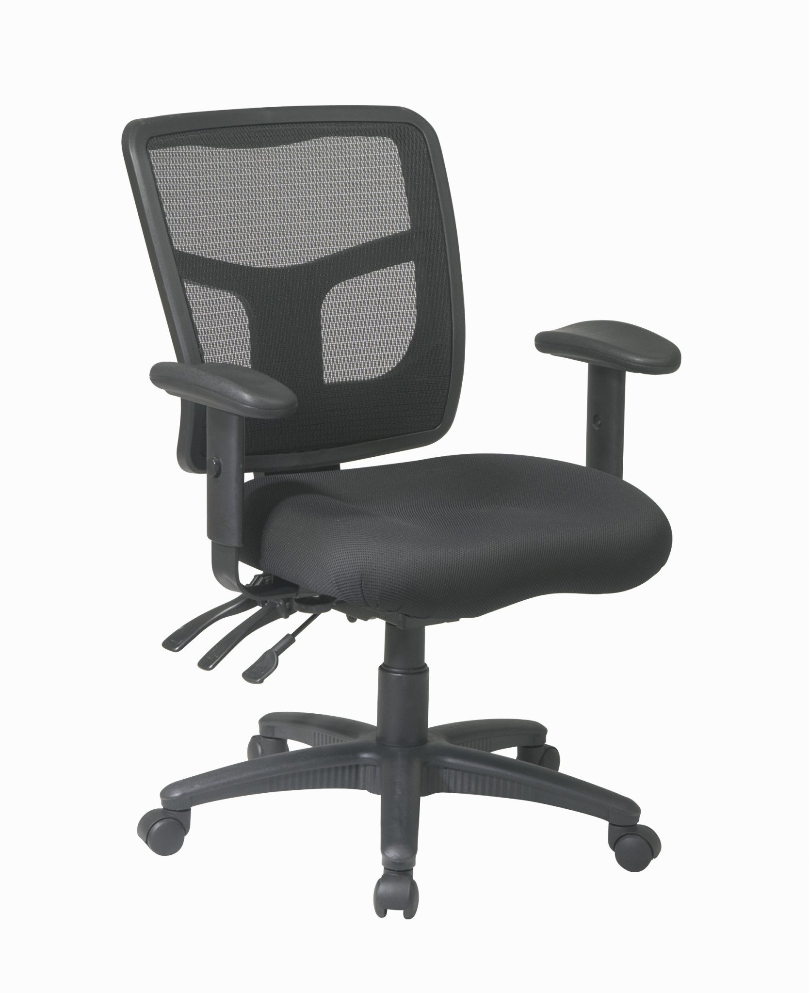 Office Star ProGrid Breathable Mesh Back Manager's Office Chair with Built-in Lumbar Support and 2-Way Adjustable Padded