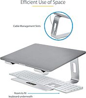 StarTech.com Laptop Stand for Desk, Supports 5kg/11lb, Aluminum, Silver, Ergonomic Laptop Riser, Portable Laptop Holder, Computer Stand for MacBook Air/Pro, Dell XPS, Lenovo (Laptop-Stand-Silver)