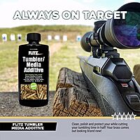 Flitz Tumbler Media Additive - 16oz Bottle of USA-Made Brass Cleaner Reloading Liquid for Ammo, Copper
