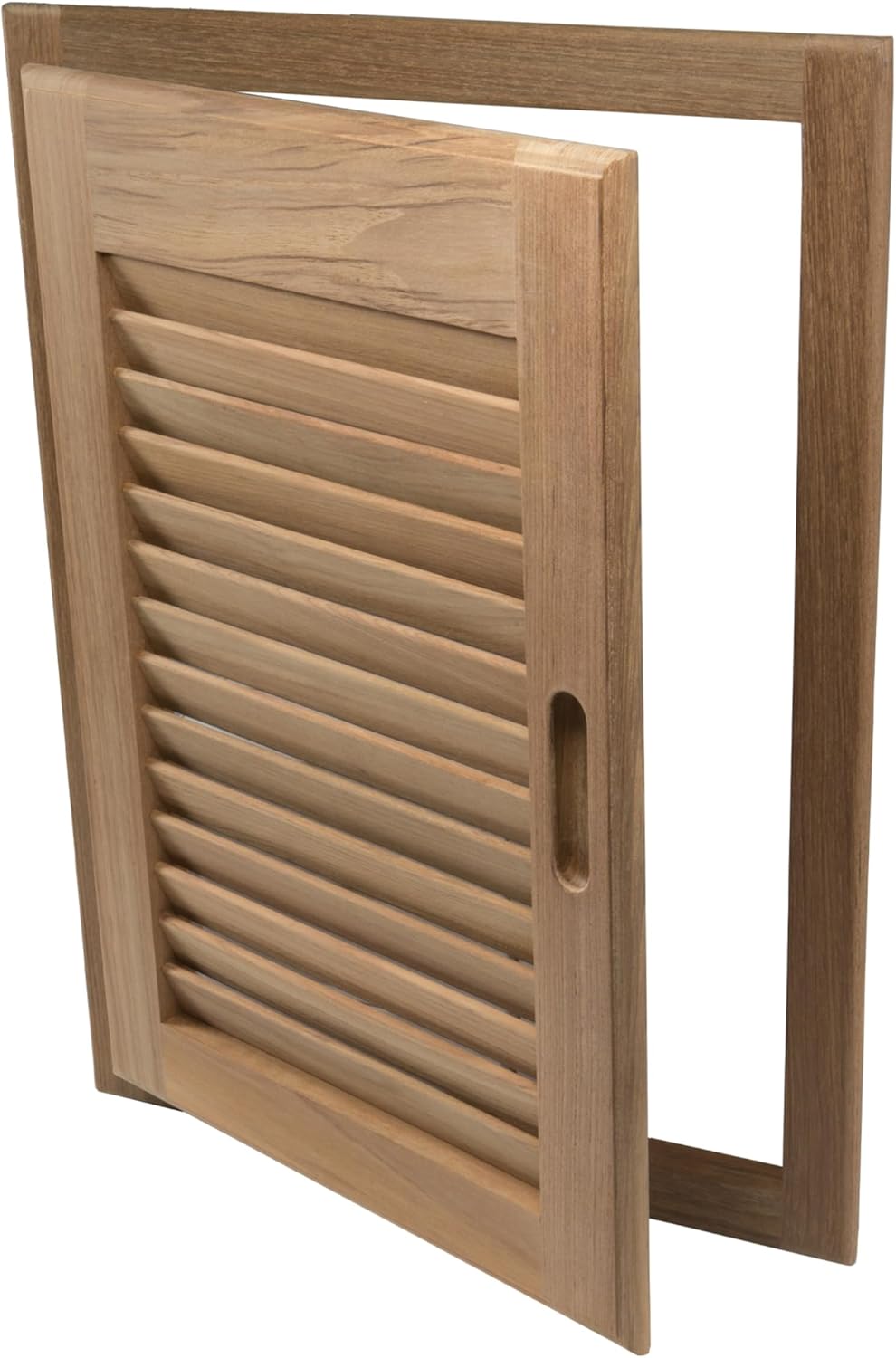 Whitecap 60724 Teak Louvered Door and Frame - 15" x 20", Right Hand Opening