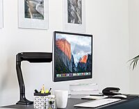 Mount-It! Single Monitor Arm Desk Mount | Gas Spring Monitor Arm | Full Motion Articulating Height Adjustable | Fits 21 22