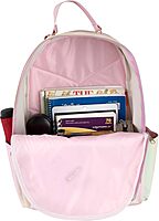 Emma & Chloe Pastel Waterproof Vinyl Backpack for Traveling and Commuting (Ombre Stripes)