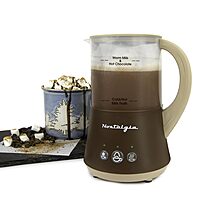 Nostalgia 32 Oz Frother and Hot Chocolate Maker, Warm or Cold Milk Foam, Includes Cocoa Bomb Mold, for Coffees, Lattes