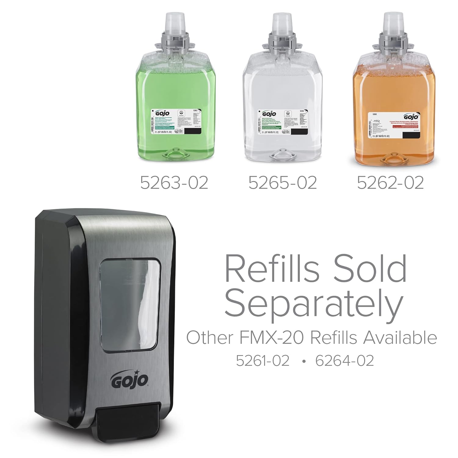 GOJO FMX-20 Push-Style Foam Soap Dispenser, 2000 mL Compatible
