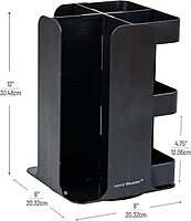 Mind Reader Cup Condiment Carousel, Countertop Organizer, Coffee Bar Accesories, Kitchen, Stirrers, 8" L x 8" W x 12" H