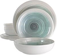Elama 12-Piece Lightweight Melamine Dinnerware Set