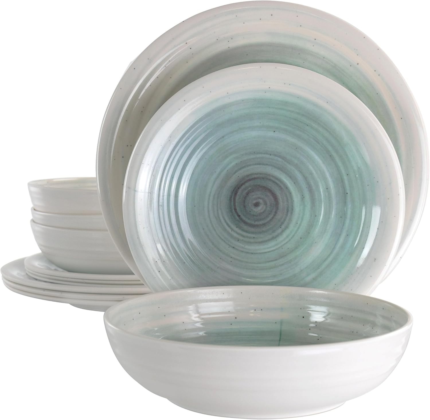 Elama 12-Piece Lightweight Melamine Dinnerware Set