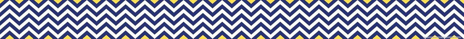 Barker Creek Double-Sided Border 2-Pack, Navy & Yellow Chevron, Decorate Galore with 70' of Border