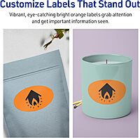 Avery Printable Oval Labels, Sure Feed Technology, 2" x 3-1/3", Bright Orange, Print-to-The-Edge, 80 labels