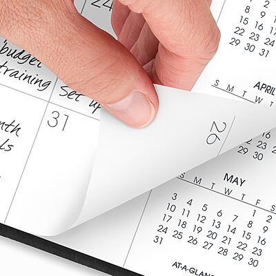AT-A-GLANCE 15-Month Monthly Planner, Large 9 x 11, Faux Leather