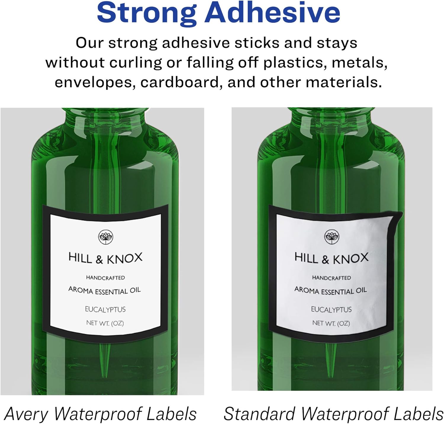AVERY Durable Waterproof Square Scalloped Labels, Sure Feed Technology, 1-5/8" x 1-5/8"