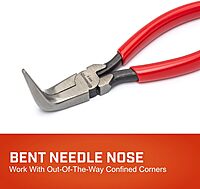 Crescent 8886CVN 6" Curved Needle Nose Solid Joint Pliers, Cushion Grip