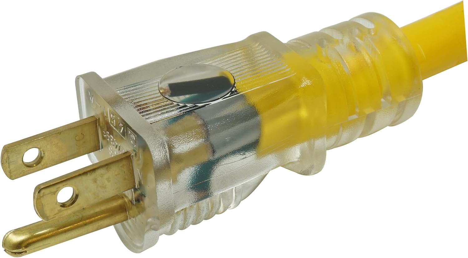 Southwire Heavy Duty Extension Cord, 25Ft, 12 Gauge, 3 Conductor, High Visibility Outdoor Cord, Lighted End, SJTW, Yellow