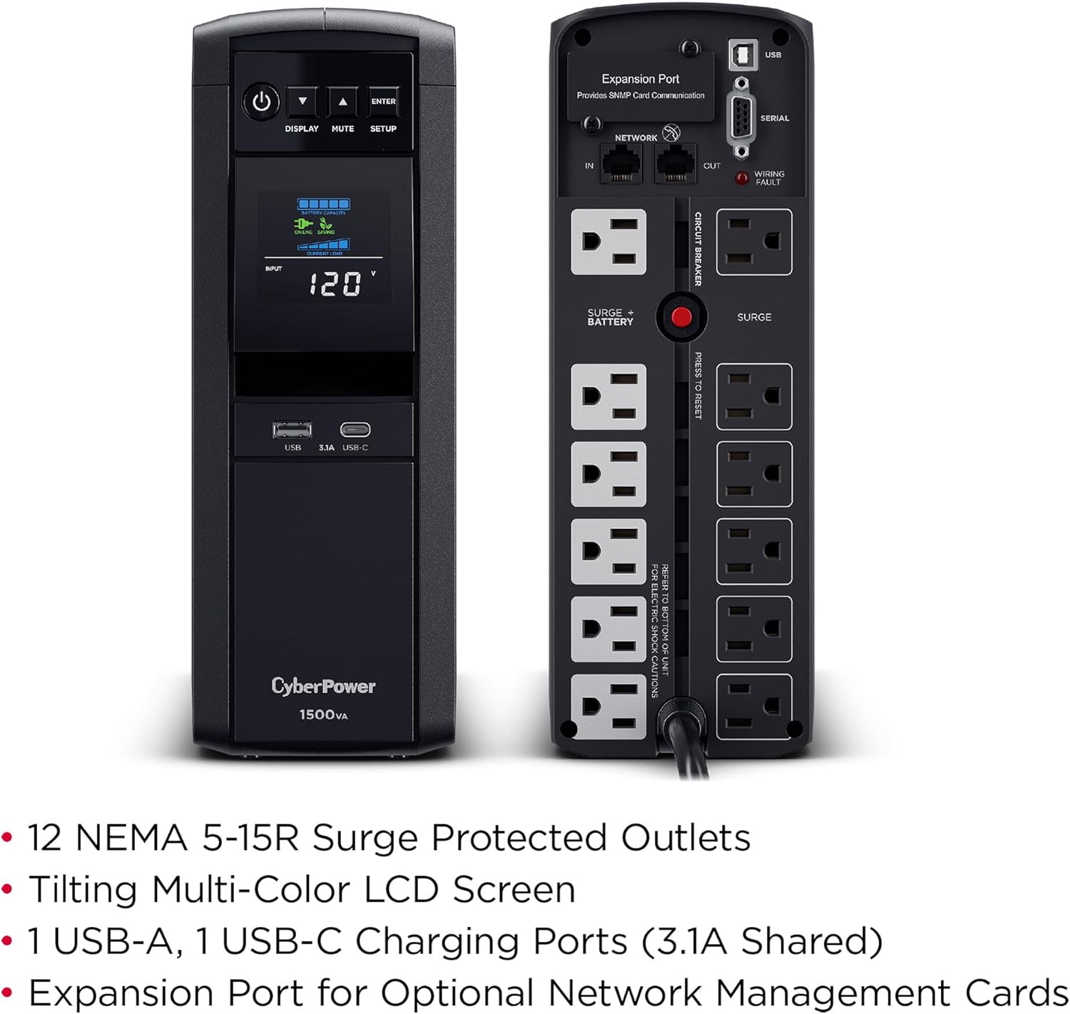 CyberPower PFC Sinewave UPS Battery Backup and Surge Protector, Mini-Tower