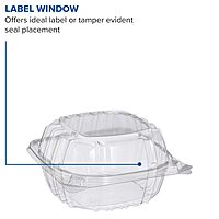 Dart C57PST1 OPS 6 in Clear Hinged Container, 6.0 X 5.8 in (Case of 500)