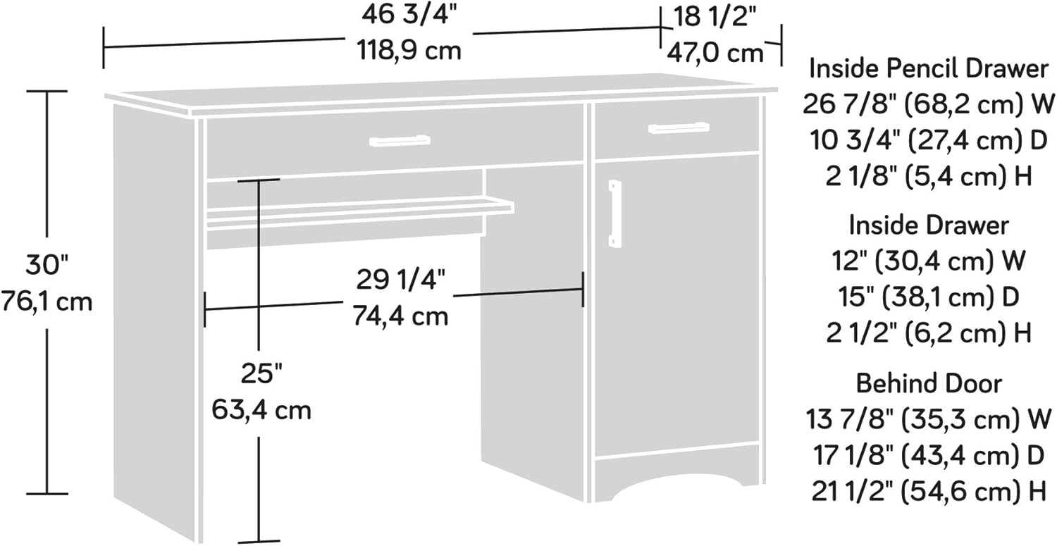 Sauder Beginnings Computer Desk with Drawers and Storage