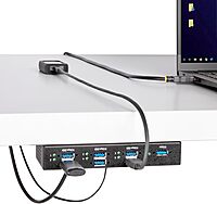 StarTech.com 7-Port Managed USB Hub with 7X USB-A, Heavy Duty with Metal Industrial Housing, ESD & Surge Protection