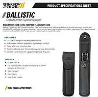 Hero's Pride Ballistic Closed LED AA Compact Flashlight Case - Lightweight Design - Hidden USA DOT Snaps