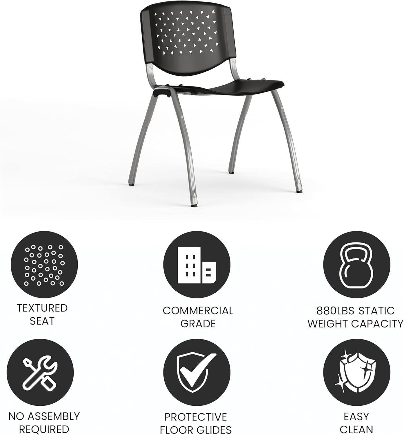 Flash Furniture HERCULES Series 880 lb Capacity Plastic Stack Chair