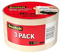 Scotch Masking Tape, 3 Rolls, 0.70 in x 54.6 yd, Great for Everyday Use, Strong Adhesive