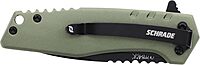 Schrade Delta Class Outback Folder 6.5in with 2.75in AUS-10 Steel Blade and Aluminum Handle for EDC,Green, Black