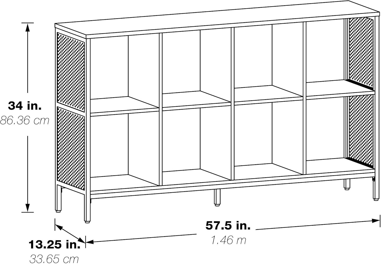 OSP Home Furnishings Ace Contemporary Modern Storage Bookcase