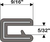 TACO Metals Taco Marine V30-1005B25-1 Flex Trim - 9/16" x 25' with 5/32" Opening, Black, Standard