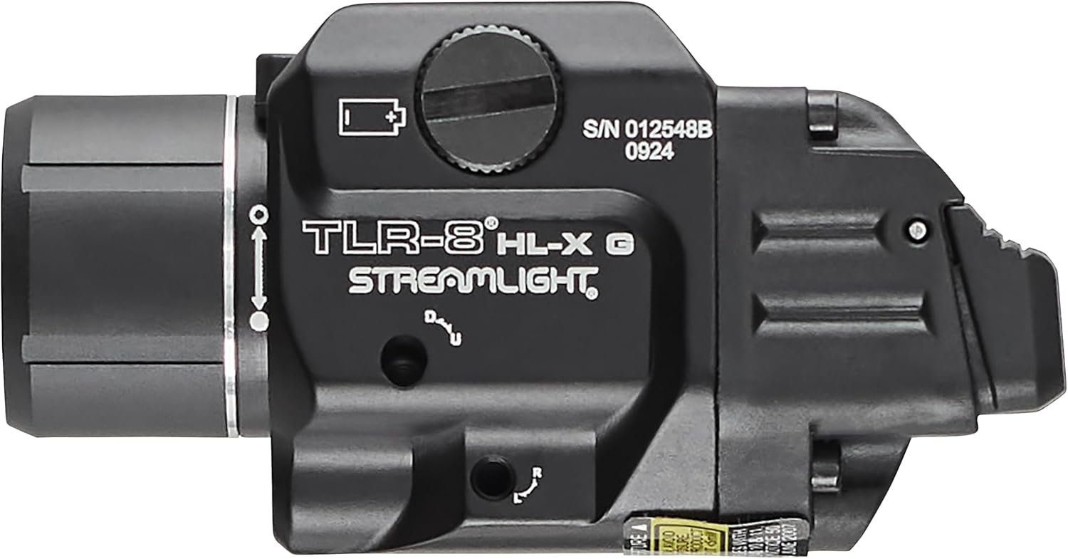 Streamlight 69475 TLR-8 HL-X G USB 1000-Lumen Weapon Rail-Mounted Rechargeable Tactical Flashlight with Integrated Green