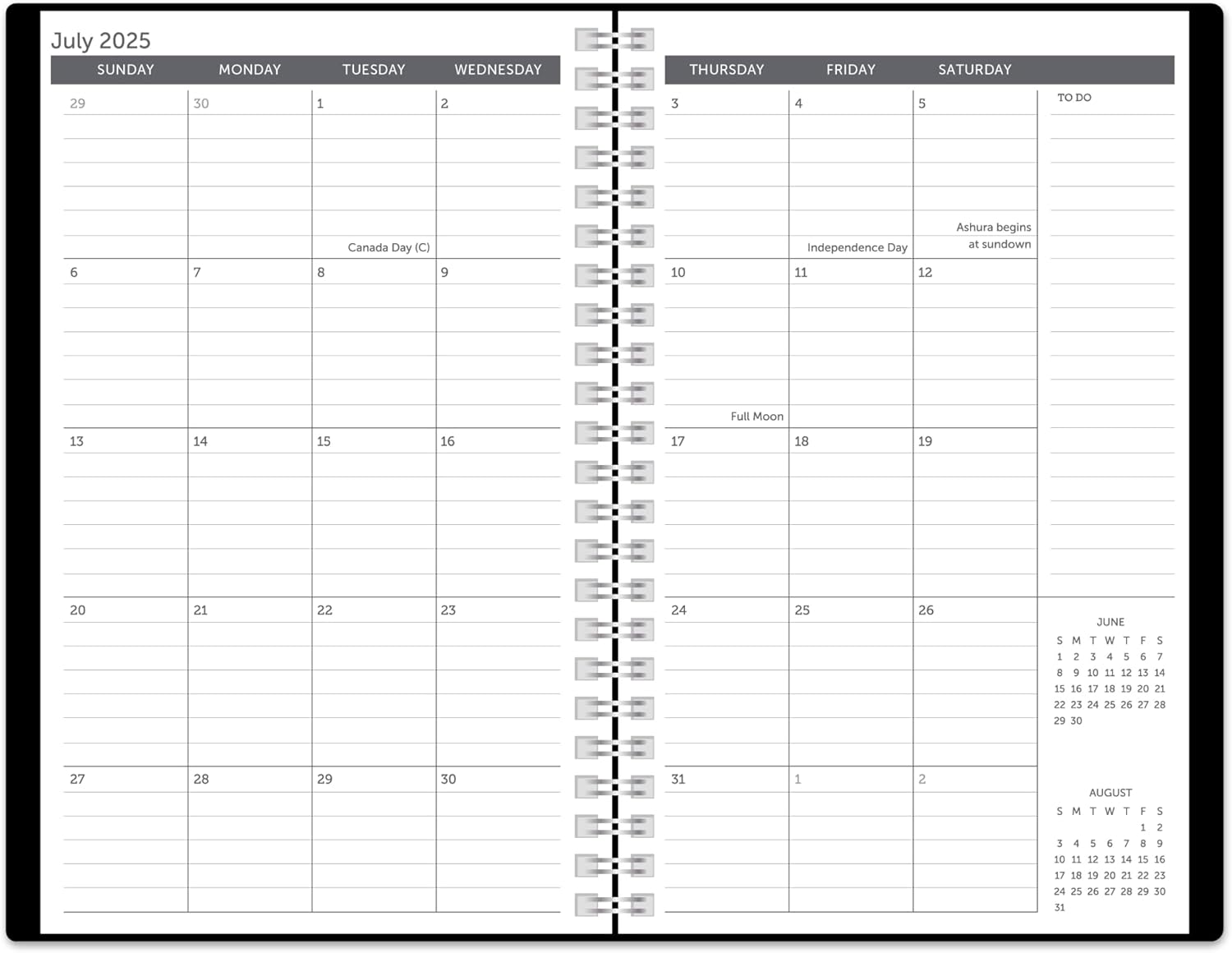 2025-2026 Office Depot® Brand Stellar Academic Weekly/Monthly Planner, 5-1/2" x 8-1/2", Black, July To June