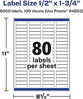 AVERY Glossy Clear Rectangle Labels, Sure Feed Technology, 0.5" x 1.75"