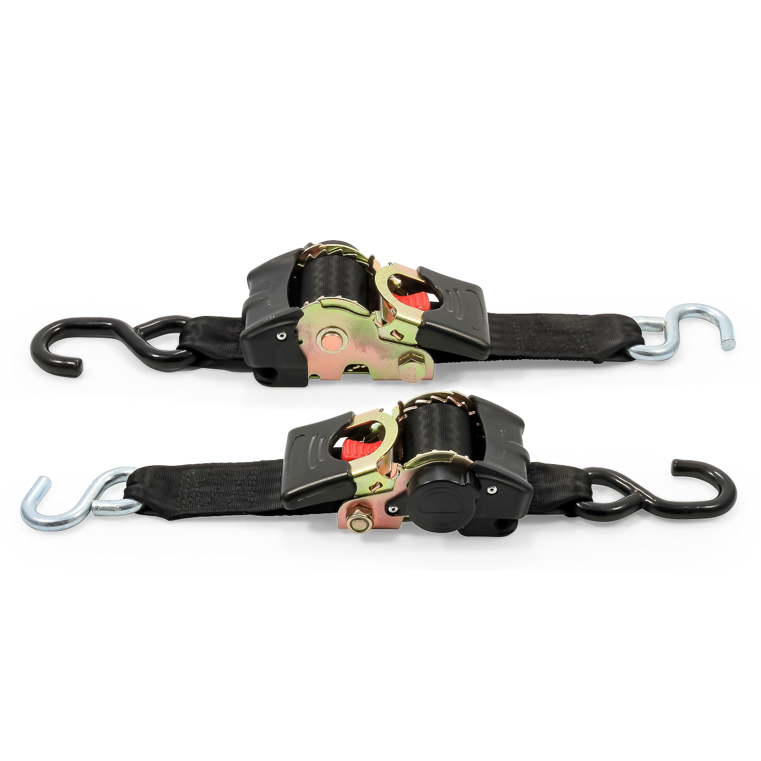 Camco Retractable Transom Tie Down Straps | Break Strength of 3,330lbs and Safe Working Load of 1,100lb | 2-Pack