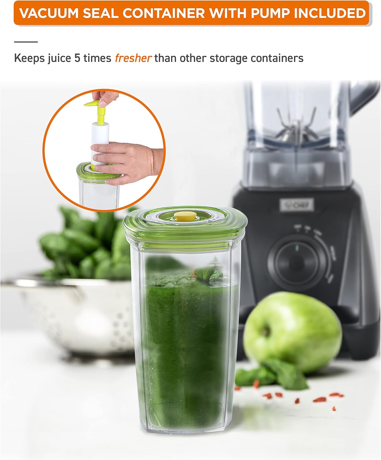COMMERCIAL CHEF 1200 Watt High Power Blender, 50.7 oz, Black Multi Purpose