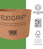 ECO PRODUCTS Recycled Coffee Cup Sleeves, Case Of 1300, Fits 10-20oz Hot Cups, Compostable, 100% Recycled Content With Up To 85% Post-Consumer Waste